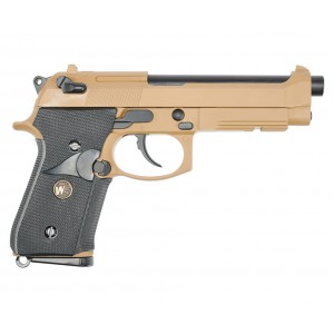 Страйкбольный пистолет WE Beretta M9A1 Rail Tan 6 мм, GBB, Gas WE-M009